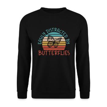 Butterfly Lover Gifts - Unisex Sweatshirt - black - Front - Alina (178cm) & Michal (187cm)