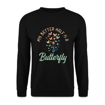 Butterfly Lover Gifts - Unisex Sweatshirt - black - Front - Alina (178cm) & Michal (187cm)