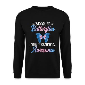 Butterfly Lover Gifts - Unisex Sweatshirt - black - Front - Alina (178cm) & Michal (187cm)