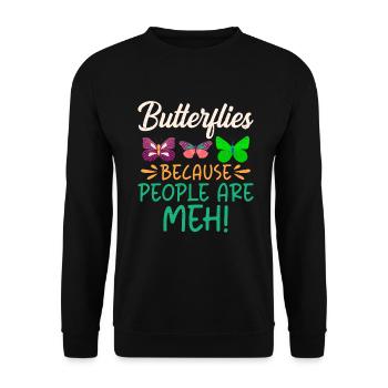 Cadeaux d’amoureux des papillons - Sweat-shirt Unisexe - noir - Devant - Alina (178cm) & Michal (187cm)