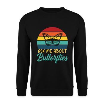 Butterfly Lover Gifts - Unisex Sweatshirt - black - Front - Alina (178cm) & Michal (187cm)