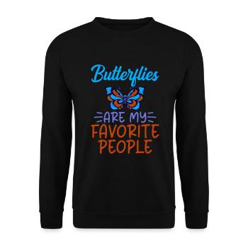 Butterfly Lover Gifts - Unisex Sweatshirt - black - Front - Alina (178cm) & Michal (187cm)