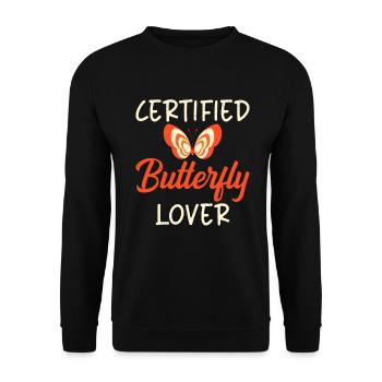 Cadeaux d’amoureux des papillons - Sweat-shirt Unisexe - noir - Devant - Alina (178cm) & Michal (187cm)