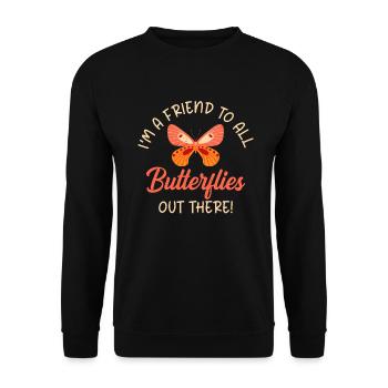 Butterfly Lover Gifts - Unisex Sweatshirt - black - Front - Alina (178cm) & Michal (187cm)