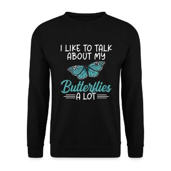 Cadeaux d’amoureux des papillons - Sweat-shirt Unisexe - noir - Devant - Alina (178cm) & Michal (187cm)
