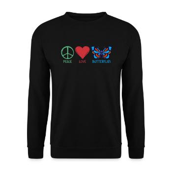 Butterfly Lover Gifts - Unisex Sweatshirt - black - Front - Alina (178cm) & Michal (187cm)