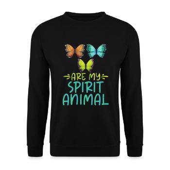 Butterfly Lover Gifts - Unisex Sweatshirt - black - Front - Alina (178cm) & Michal (187cm)