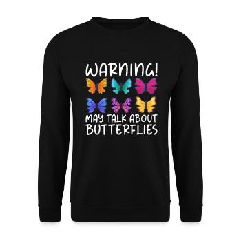 Butterfly Lover Gifts - Unisex Sweatshirt - black - Front - Alina (178cm) & Michal (187cm)
