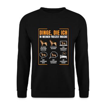 Schäferhund - Unisex Pullover - Schwarz - Vorne - Alina (178cm) & Michal (187cm)