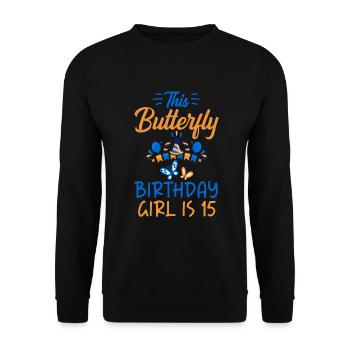 Butterfly Lover Gifts - Unisex Sweatshirt - black - Front - Alina (178cm) & Michal (187cm)
