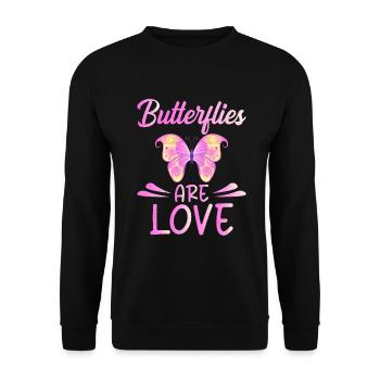Butterfly Lover Gifts - Unisex Sweatshirt - black - Front - Alina (178cm) & Michal (187cm)