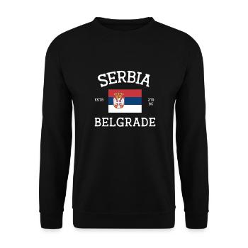 Serbia - Unisex Sweatshirt - black - Front - Alina (178cm) & Michal (187cm)