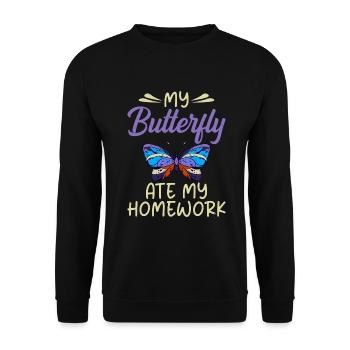 Butterfly Lover Gifts - Unisex Sweatshirt - black - Front - Alina (178cm) & Michal (187cm)