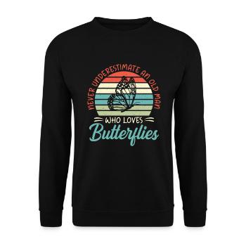 Butterfly Lover Gifts - Unisex Sweatshirt - black - Front - Alina (178cm) & Michal (187cm)