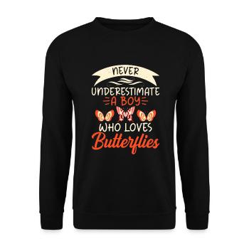 Butterfly Lover Gifts - Unisex Sweatshirt - black - Front - Alina (178cm) & Michal (187cm)