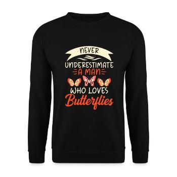 Butterfly Lover Gifts - Unisex Sweatshirt - black - Front - Alina (178cm) & Michal (187cm)