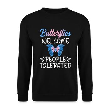 Butterfly Lover Gifts - Unisex Sweatshirt - black - Front - Alina (178cm) & Michal (187cm)