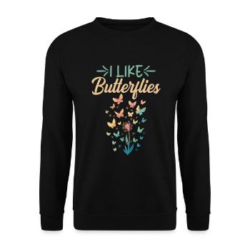 Butterfly Lover Gifts - Unisex Sweatshirt - black - Front - Alina (178cm) & Michal (187cm)