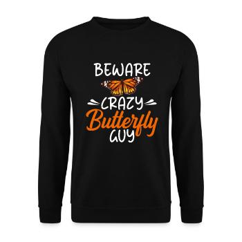 Butterfly Lover Gifts - Unisex Sweatshirt - black - Front - Alina (178cm) & Michal (187cm)