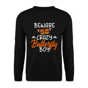 Butterfly Lover Gifts - Unisex Sweatshirt - black - Front - Alina (178cm) & Michal (187cm)