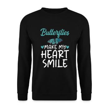 Butterfly Lover Gifts - Unisex Sweatshirt - black - Front - Alina (178cm) & Michal (187cm)