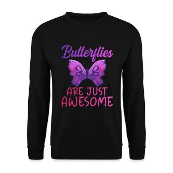 Butterfly Lover Gifts - Unisex Sweatshirt - black - Front - Alina (178cm) & Michal (187cm)