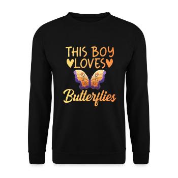 Butterfly Lover Gifts - Unisex Sweatshirt - black - Front - Alina (178cm) & Michal (187cm)