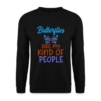 Butterfly Lover Gifts - Unisex Sweatshirt - black - Front - Alina (178cm) & Michal (187cm)