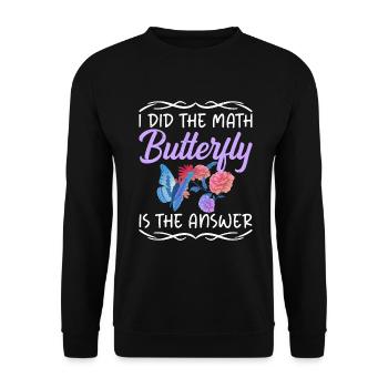 Butterfly Lover Gifts - Unisex Sweatshirt - black - Front - Alina (178cm) & Michal (187cm)