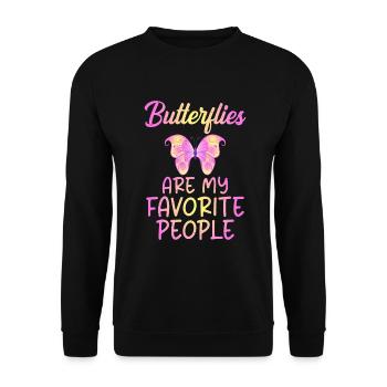 Butterfly Lover Gifts - Unisex Sweatshirt - black - Front - Alina (178cm) & Michal (187cm)