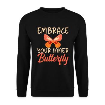 Butterfly Lover Gifts - Unisex Sweatshirt - black - Front - Alina (178cm) & Michal (187cm)
