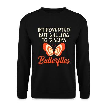 Butterfly Lover Gifts - Unisex Sweatshirt - black - Front - Alina (178cm) & Michal (187cm)