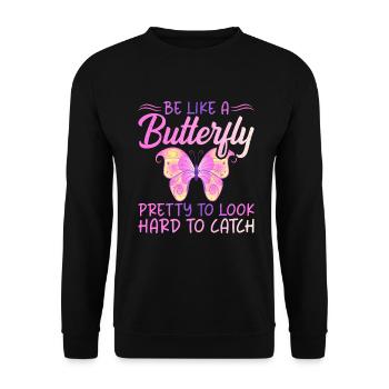 Butterfly Lover Gifts - Unisex Sweatshirt - black - Front - Alina (178cm) & Michal (187cm)