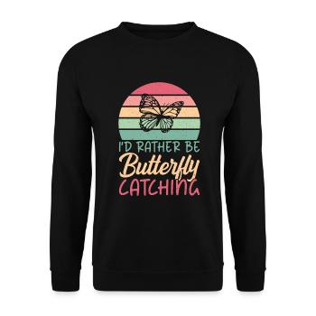 Butterfly Lover Gifts - Unisex Sweatshirt - black - Front - Alina (178cm) & Michal (187cm)