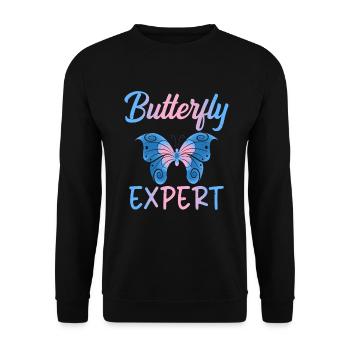 Butterfly Lover Gifts - Unisex Sweatshirt - black - Front - Alina (178cm) & Michal (187cm)