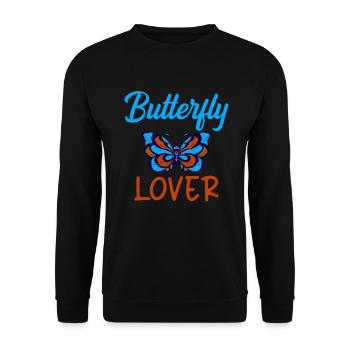 Butterfly Lover Gifts - Unisex Sweatshirt - black - Front - Alina (178cm) & Michal (187cm)