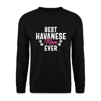 Cadeaux pour les amoureux des chiens bichons havanais - Sweat-shirt Unisexe - noir - Devant - Alina (178cm) & Michal (187cm)
