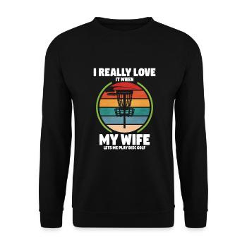 Frisbee Golf Disc Golf - Unisex Sweatshirt - black - Front - Alina (178cm) & Michal (187cm)