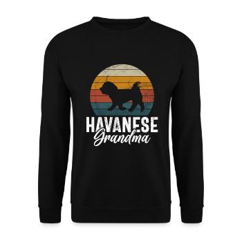 Cadeaux pour les amoureux des chiens bichons havanais - Sweat-shirt Unisexe - noir - Devant - Alina (178cm) & Michal (187cm)