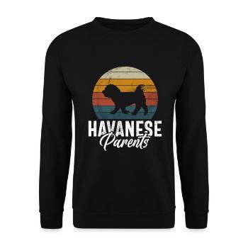 Cadeaux pour les amoureux des chiens bichons havanais - Sweat-shirt Unisexe - noir - Devant - Alina (178cm) & Michal (187cm)