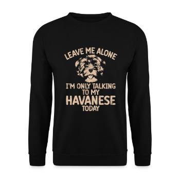 Cadeaux pour les amoureux des chiens bichons havanais - Sweat-shirt Unisexe - noir - Devant - Alina (178cm) & Michal (187cm)