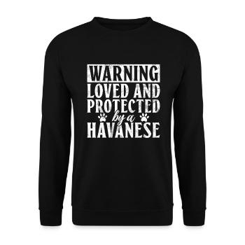 Gifts for Havanese Dog Lovers - Unisex Pullover - Schwarz - Vorne - Alina (178cm) & Michal (187cm)