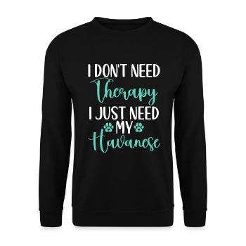 Gifts for Havanese Dog Lovers - Unisex Pullover - Schwarz - Vorne - Alina (178cm) & Michal (187cm)
