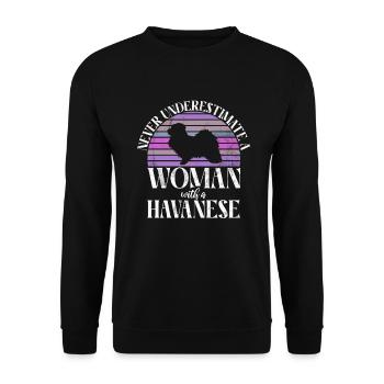 Gifts for Havanese Dog Lovers - Unisex Pullover - Schwarz - Vorne - Alina (178cm) & Michal (187cm)