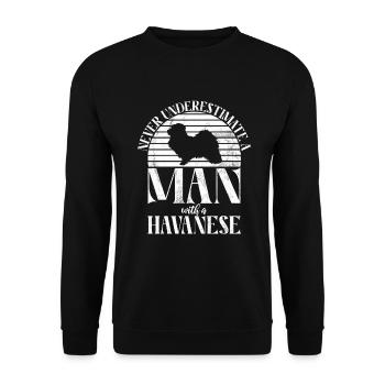 Cadeaux pour les amoureux des chiens bichons havanais - Sweat-shirt Unisexe - noir - Devant - Alina (178cm) & Michal (187cm)