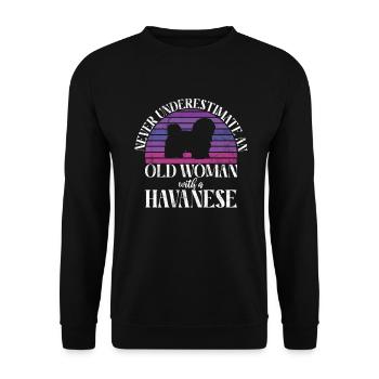 Cadeaux pour les amoureux des chiens bichons havanais - Sweat-shirt Unisexe - noir - Devant - Alina (178cm) & Michal (187cm)