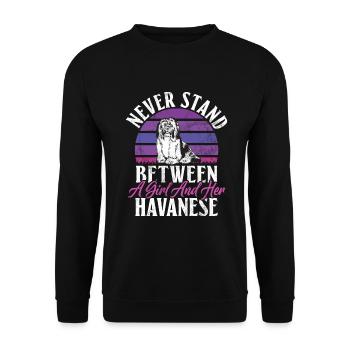 Gifts for Havanese Dog Lovers - Unisex Pullover - Schwarz - Vorne - Alina (178cm) & Michal (187cm)