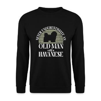 Cadeaux pour les amoureux des chiens bichons havanais - Sweat-shirt Unisexe - noir - Devant - Alina (178cm) & Michal (187cm)