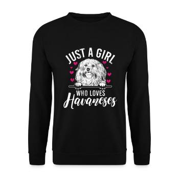 Cadeaux pour les amoureux des chiens bichons havanais - Sweat-shirt Unisexe - noir - Devant - Alina (178cm) & Michal (187cm)