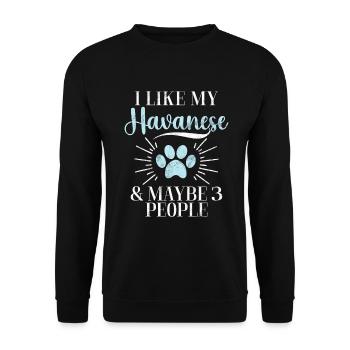 Cadeaux pour les amoureux des chiens bichons havanais - Sweat-shirt Unisexe - noir - Devant - Alina (178cm) & Michal (187cm)